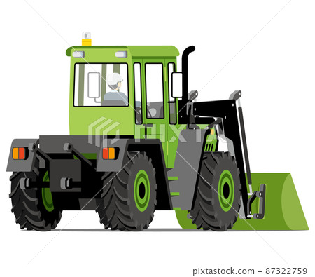 Wheel loader, bulldozer, rear, illustration 87322759