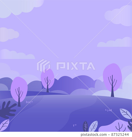 Purple hill / blue sky / landscape vector illustration material 87325244