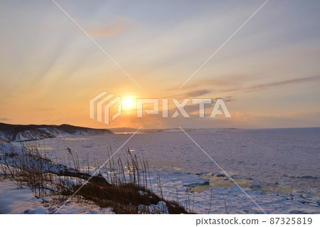 Sunset and drift ice at Notoro Misaki Hokkaido Sunset and drift ice at Notoro Misaki Hokkaido 87325819