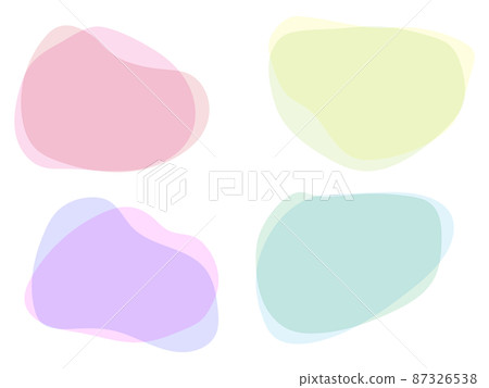 Overlapping liquid shapes pastel colors 87326538