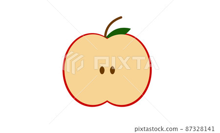 Retro pop style apple cut in half 87328141
