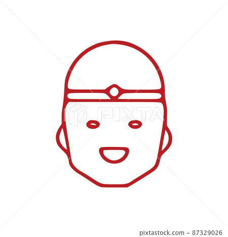 Chinese man avatar outline icon isolated on white background Chinese man avatar outline icon isolated on white background 87329026
