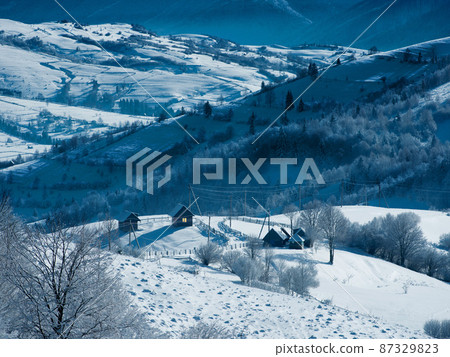 old house stands on the edge of the mountain old house stands on the edge of the mountain 87329823