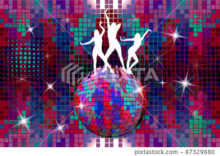 Silhouette of girls dancing in a disco. Vector illustration Silhouette of girls dancing in a disco. Vector illustration 87329880