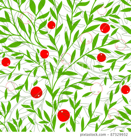 seamless pattern of twigs with leaves and apples. Vector illustration seamless pattern of twigs with leaves and apples. Vector illustration 87329932
