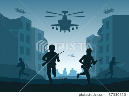 Background of war in situation of the battle between destroyed city Background of war in situation of the battle between destroyed city 87330850