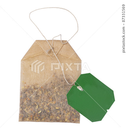 tea bag on white background 87331569