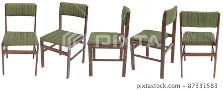 Model of wooden old chair from Poland with several sides. Soft seat and back. 87331583