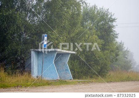 Bus stop in the countryside Bus stop in the countryside 87332025