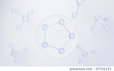 3d render of simple chemical bond in side cell or molecules. The associated of atoms, ions, bond and molecules. Liquid drop bubble background. Covalent bond. Biochemical interaction. 3d render of simple chemical bond in side cell or molecules. The associated of atoms, ions, bond and molecules. Liquid drop bubble background. Covalent bond. Biochemical interaction. 87332255