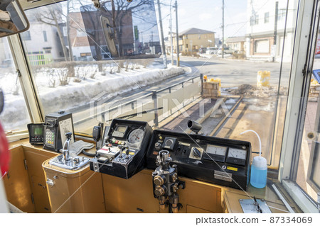 Hakodate tram cab Hakodate tram cab 87334069