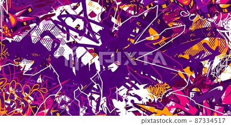 Bright Abstract Hip Hop Street Art Graffiti Style Urban Calligraphy Vector Illustration Background Art 87334517
