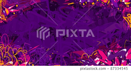 Colorful Hip Hop Street Art Graffiti Style Abstract Urban Calligraphy Vector Illustration Background Art 87334545