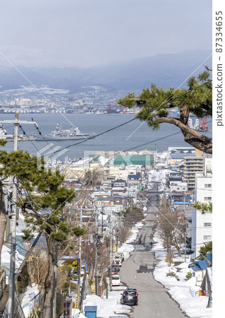 Hakodate Port seen from Kozaka in winter, Hakodate City, Hokkaido Hakodate Port seen from Kozaka in winter, Hakodate City, Hokkaido 87334655