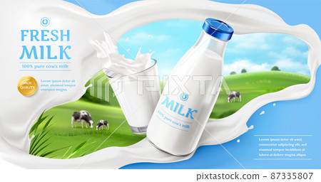Fresh milk ad template 87335807