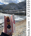 Colorful dumplings and Arashiyama bridge 87335899