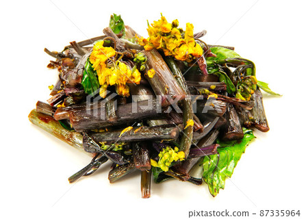 Stir-fried red vegetable moss in olive oil Stir-fried red vegetable moss in olive oil 87335964