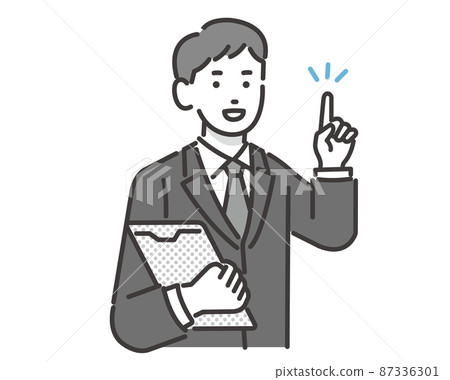 喪葬人員用食指/葬禮/葬禮/正式服裝/問題解釋的矢量圖解材料 87336301