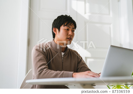 Men working from home Men working from home 87336559