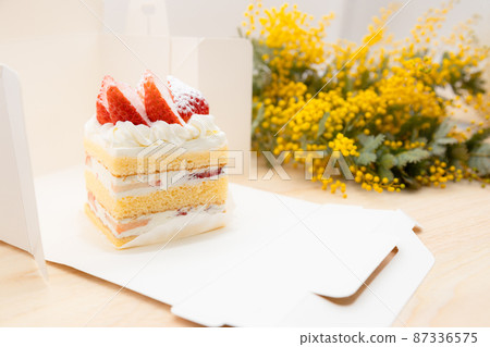 Mimosa and strawberry shortcake present image Mimosa and strawberry shortcake present image 87336575