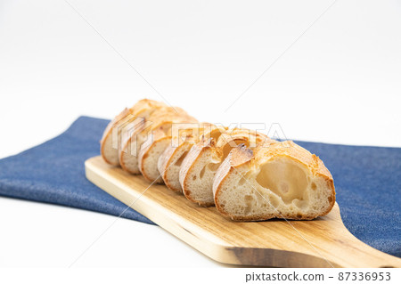 French bread with big bubbles French bread with big bubbles 87336953