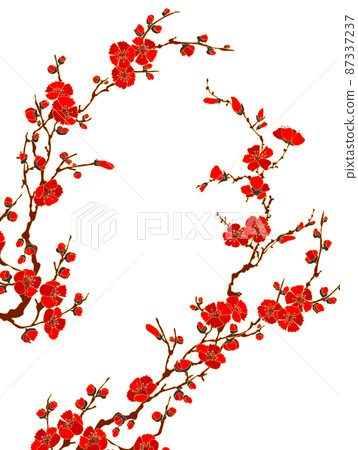 木瓜花或梅花枝 3 木瓜花或梅花枝 3 87337237