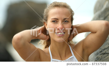 Beautiful Adraga Beach at the Atlantic Ocean coast in Portugal 87337508