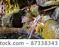 A small waterfall with spring water 87338343