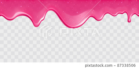 Dripping glossy pink slime with glitter 87338506