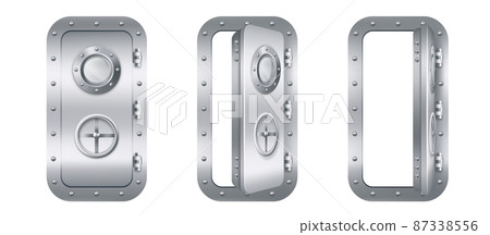 Metal door with porthole in submarine Metal door with porthole in submarine 87338556