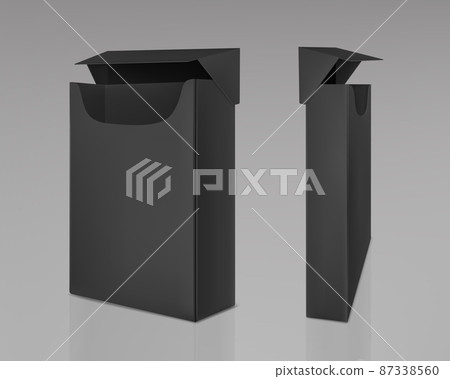 Empty open black pack of slim cigarettes Empty open black pack of slim cigarettes 87338560