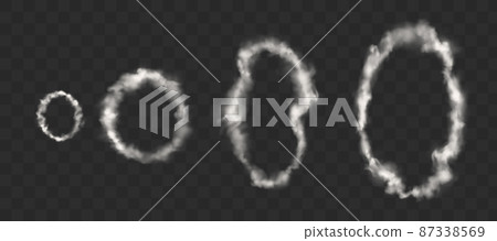 White smoke rings from cigarette, pipe or vape - Stock Illustration  [87338569] - PIXTA