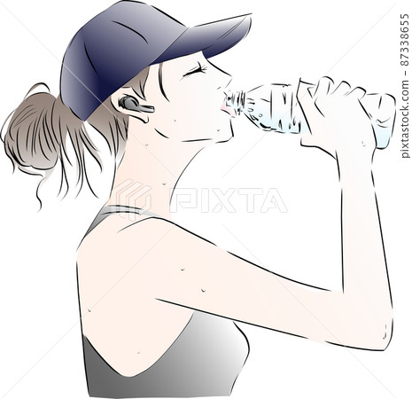 運動後喝水的女人 87338655