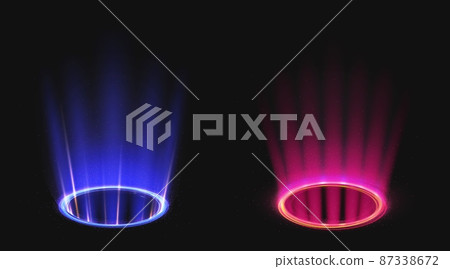 Magic portals with blue and pink light effect 87338672