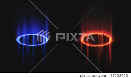 Blue and red magic portals 87338750