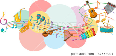 Musikinstrument med noter påMusikinstrument med noter på  