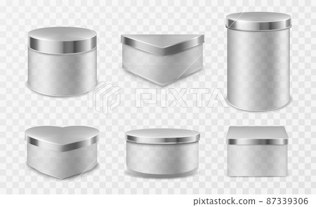 Transparent glass jars with metal lids 87339306