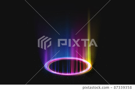 Magic shining portal with rainbow light effect 87339358