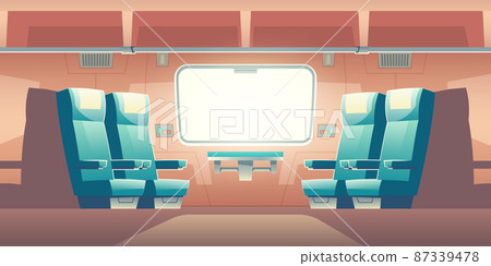 Train inside interior, empty railway commuter Train inside interior, empty railway commuter 87339478