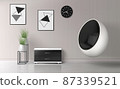 Living room interior realistic vector template 87339521