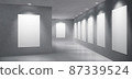 Art gallery exhibition hall empty interior vector 87339524