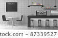Modern coffee shop loft interior realistic vector 87339527