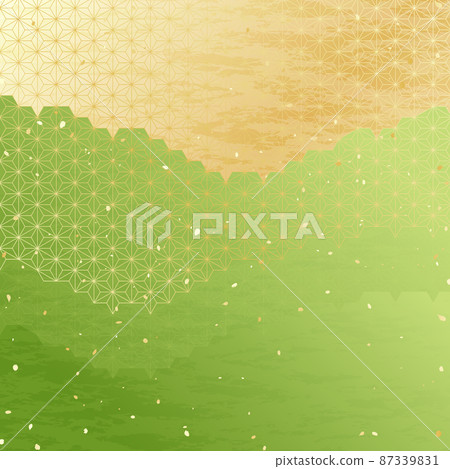 Green Japanese pattern illustration like matcha Green Japanese pattern illustration like matcha 87339831