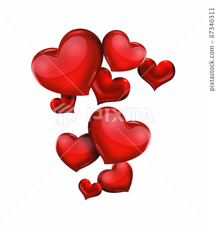 Red hearts on light background Red hearts on light background 87340311