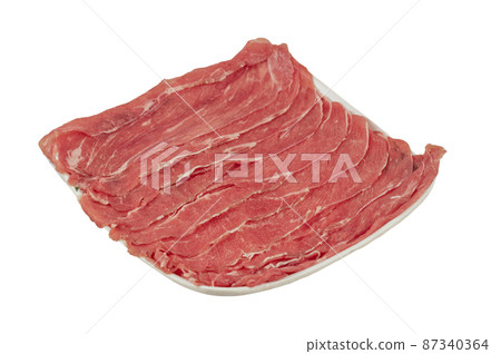 raw beef fillets on a plate raw beef fillets on a plate 87340364