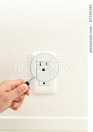 Outlet and magnifying glass 87340383