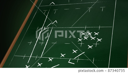 Image of drawing of game plan over green background Image of drawing of game plan over green background 87340735