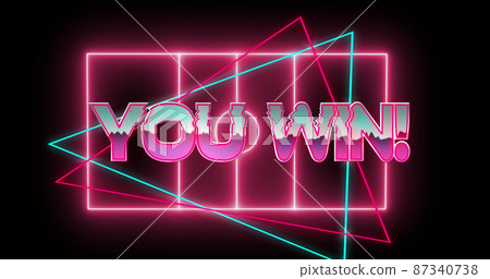 Image of you win text over neon sports stadium Image of you win text over neon sports stadium 87340738