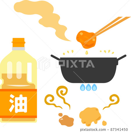 Fried foods that give off odors, oil stains, and oily odors 87341450
