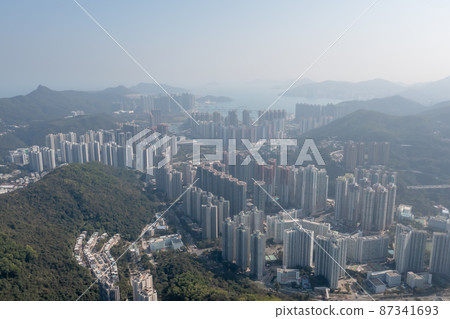 Aerial view of Hong Kong City, Tseung Kwan O 26 Feb 2022 87341693
